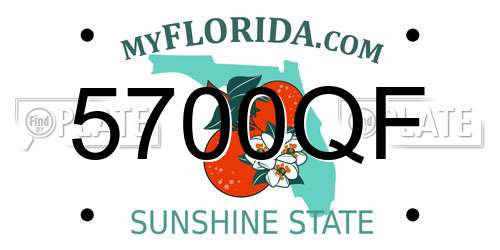 5700QF Florida License Plate