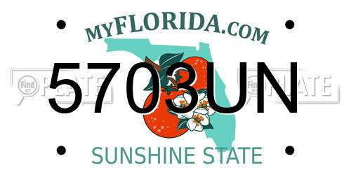 5703UN Florida License Plate