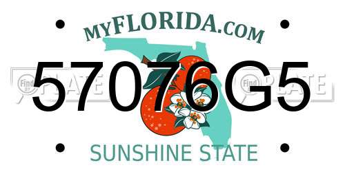 57076G5 Florida License Plate