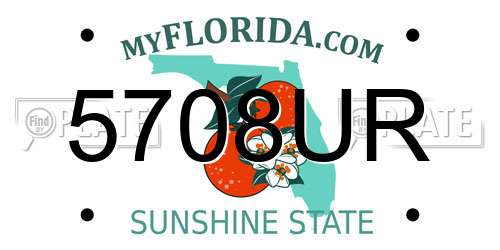 5708UR Florida License Plate