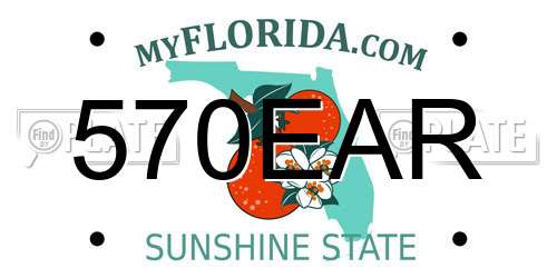 570EAR Florida License Plate