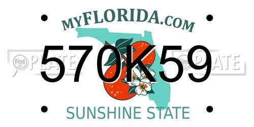 570K59 Florida License Plate