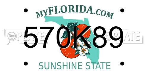 570K89 Florida License Plate