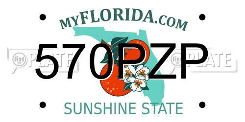 570PZP Florida License Plate