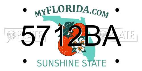 5712BA Florida License Plate