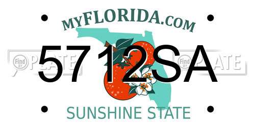 5712SA Florida License Plate