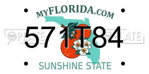 571T84 Florida License Plate