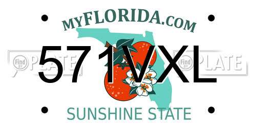 571VXL Florida License Plate