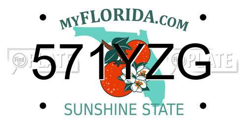 571YZG Florida License Plate