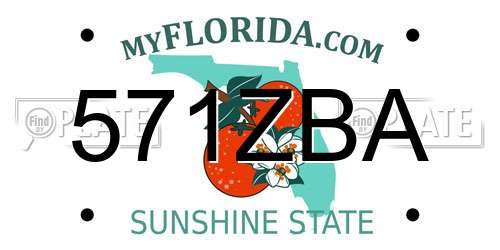 571ZBA Florida License Plate
