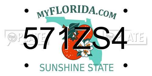 571ZS4 Florida License Plate
