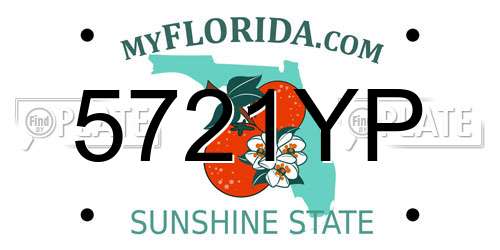 5721YP Florida License Plate