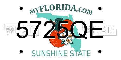 5725QE Florida License Plate