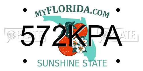 572KPA Florida License Plate