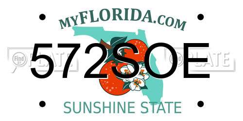 572SOE Florida License Plate