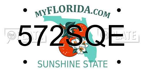 572SQE Florida License Plate