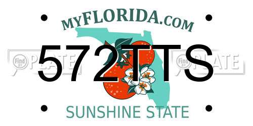 572TTS Florida License Plate