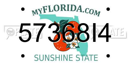 57368I4 Florida License Plate