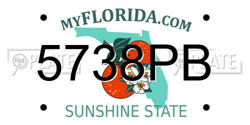 5738PB Florida License Plate