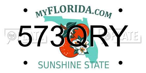 573QRY Florida License Plate