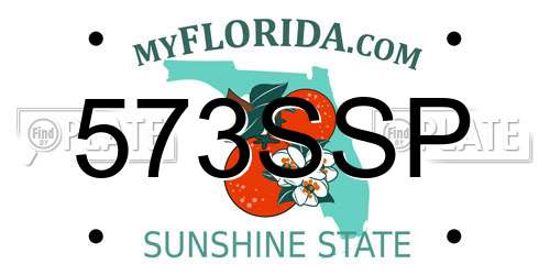 573SSP Florida License Plate