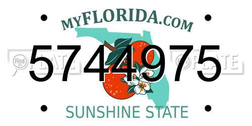 5744975 Florida License Plate