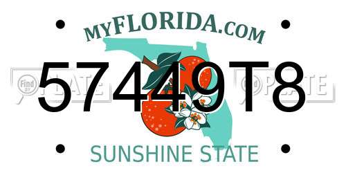 57449T8 Florida License Plate