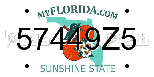57449Z5 Florida License Plate