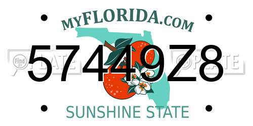 57449Z8 Florida License Plate