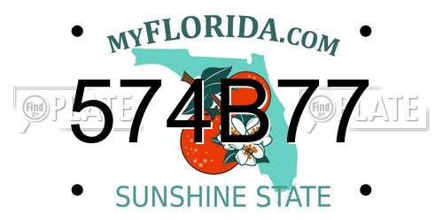 574B77 Florida License Plate