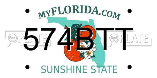 574BTT Florida License Plate