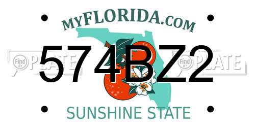574BZ2 Florida License Plate
