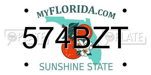 574BZT Florida License Plate
