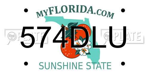 574DLU Florida License Plate