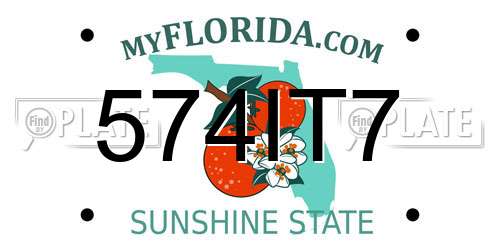 574IT7 Florida License Plate