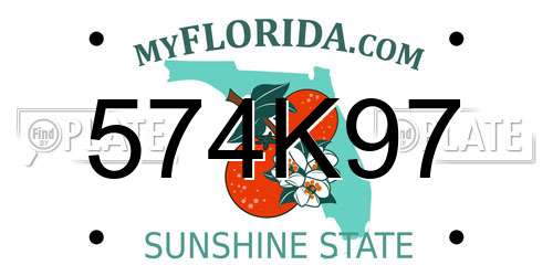 574K97 Florida License Plate