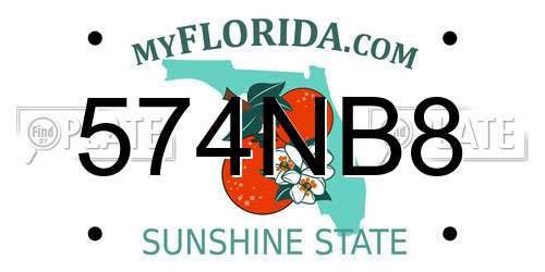574NB8 Florida License Plate