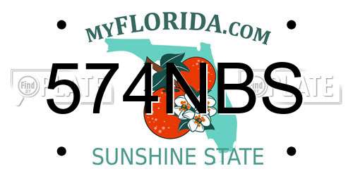 574NBS Florida License Plate