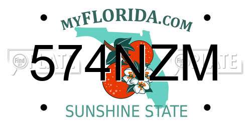 574NZM Florida License Plate