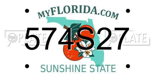 574S27 Florida License Plate