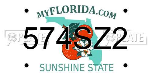 574SZ2 Florida License Plate