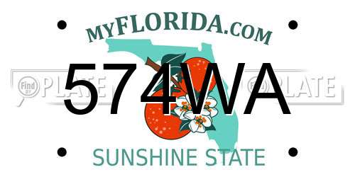 574WA Florida License Plate