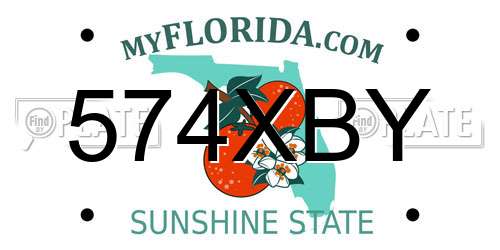 574XBY Florida License Plate