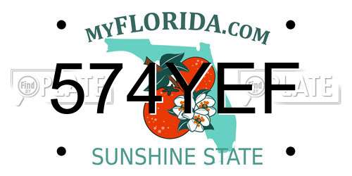 574YEF Florida License Plate