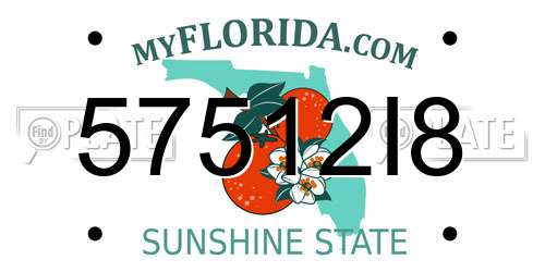 57512I8 Florida License Plate