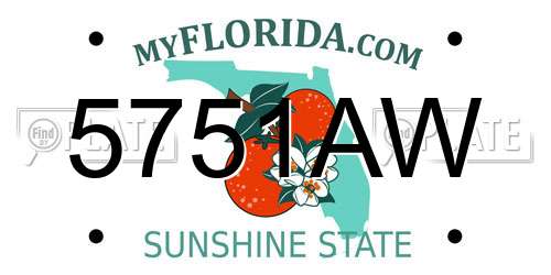 5751AW Florida License Plate