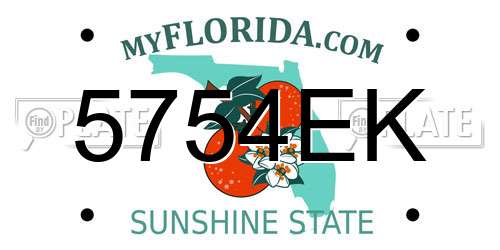 5754EK Florida License Plate