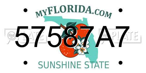 57587A7 Florida License Plate
