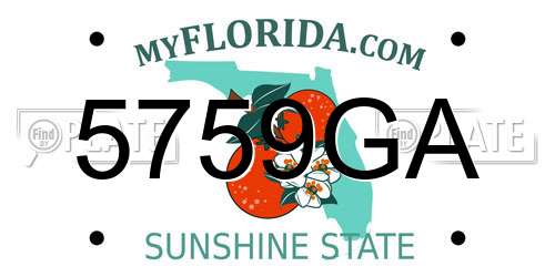 5759GA Florida License Plate