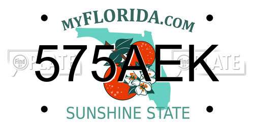 575AEK Florida License Plate